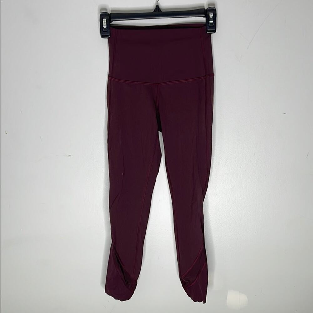 LULULEMON Burgundy High-Waisted Leggings Size 2